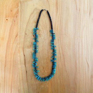 Natural Sleeping Beauty Turquoise with Tiger Eye & Sterling Necklace